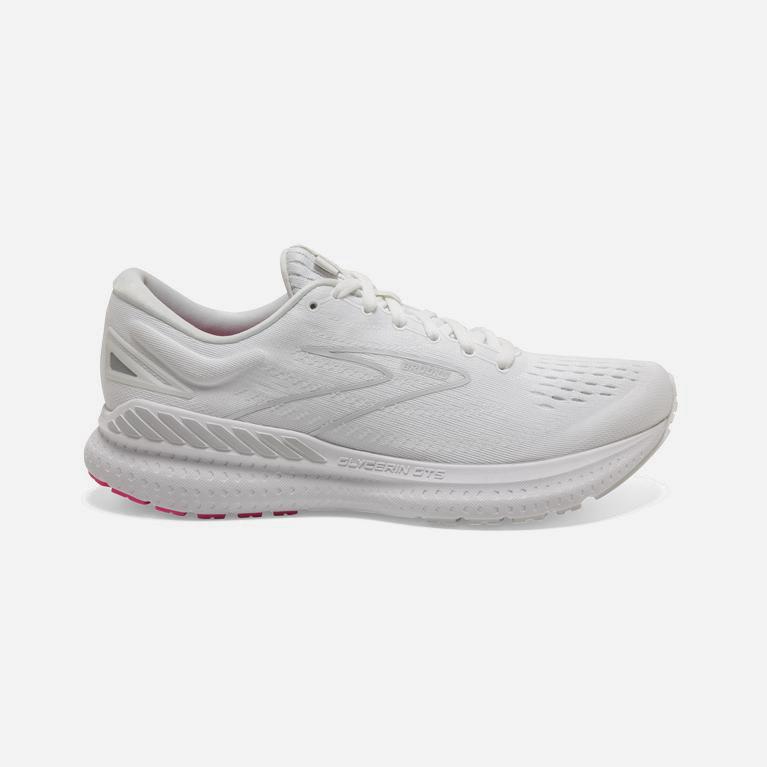 Brooks Glycerin Gts 19 Israel - Women's Max Cushion Road Running Shoes - White-Pink/Luna Rock (26849